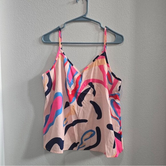 spaghetti strap tank ABSTRACT PRINT SIZE LARGE - Picture 3 of 4